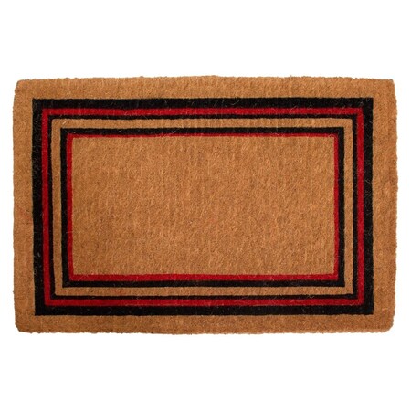 Configuracion 18 x 30 x 1.5 in. Esquire Rectangular Doormat - Natural Black & Red CO2831578